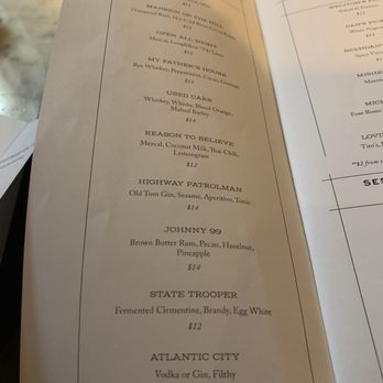 The Longfellow Bar - Cocktail menu - New American Near Me - Cambridge, Massachusetts