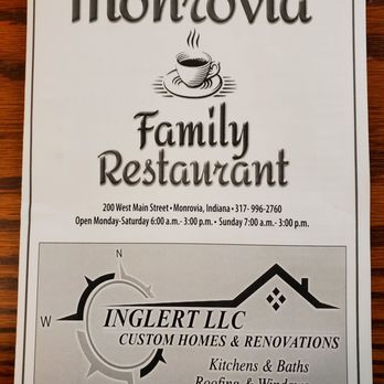 Monrovia Family Restaurant - Menu - Comfort Food Near Me - Monrovia, Indiana Monrovia Family Restaurant - Menu - Comfort Food Near Me - Monrovia, Indiana