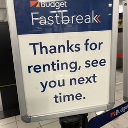 Payless Car Rental - Budget/Avis/Payless @ Jackson-Medgar Wiley Evers International Airport: Budget Fastbreak sign