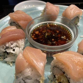 Simon's Sushi - Crunchy albacore roll $15 with slivers of fish. - Japanese Near Me - Plano, Texas