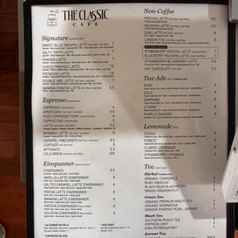 The Classic Cafe - Menu - Coffee & Tea Near Me - Fullerton, California The Classic Cafe - Menu - Coffee & Tea Near Me - Fullerton, California