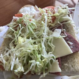 Italian sub, well at least it is supposed to be.  Looks more like a bread sandwich. Apparently they forgot the meat.  Wow.