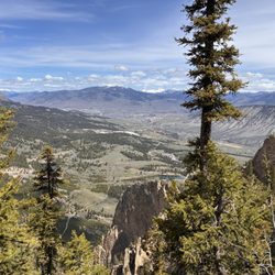 Bunsen Peak - Hard to tell in this pic but Mammoth springs area is in view; those peaks are part of the range in Montana