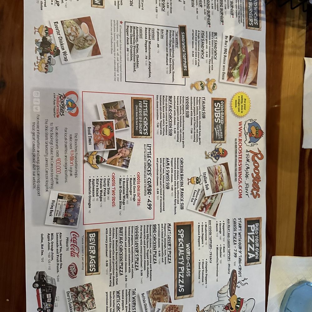 Rooster's - a menu for a restaurant - Chicken Wings Near Me - Columbus, Ohio Rooster's - a menu for a restaurant - Chicken Wings Near Me - Columbus, Ohio