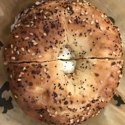Everything bagel with bacon scallion cream cheese