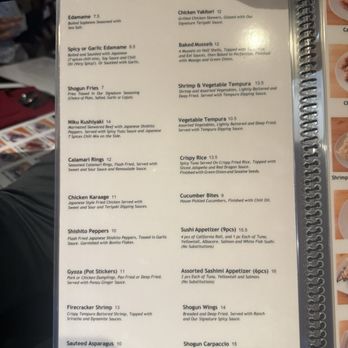 Shogun Restaurant - Menu as of 11/2024 - Japanese Near Me - La Verne, California