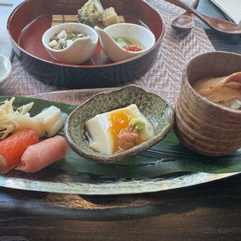 Hana Izumi - Kobachi 3-way (part of kaiseki lunch) and sashimi (add $35 to kaiseki lunch) - Japanese Near Me - Millbrae, California