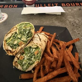 Caswell Station - Chicken Caesar Wrap w/ Sweet Potato Fries - Bars Near Me - Charlotte, North Carolina Caswell Station - Chicken Caesar Wrap w/ Sweet Potato Fries - Bars Near Me - Charlotte, North Carolina