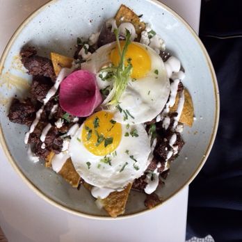 Xochi - Chilaquiles with skirt steak - Mexican Near Me - Houston, Texas Xochi - Chilaquiles with skirt steak - Mexican Near Me - Houston, Texas