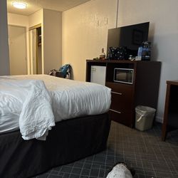 Comfort Inn Yreka I-5 - Bed, tv, fridge.