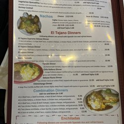 El Tejano - Menu April 2024