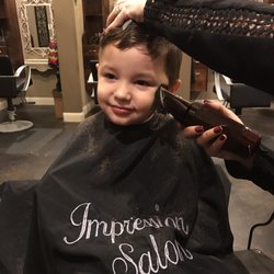 Ashton getting his haircut by Stephanie Scott at Impressions Salon!