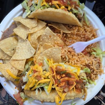 Arturo's Puffy Taco - 2 ground beef puffy tacos plate - Mexican Near Me - Whittier, California