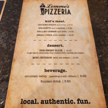 Lemmo's Pizzeria - Back of HH menu. - Pizza Near Me - Moorpark, California Lemmo's Pizzeria - Back of HH menu. - Pizza Near Me - Moorpark, California