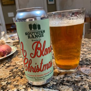 Southern Range Brewing Co. - Southern Range A Blonde Christmas beer - Wine Bars Near Me - Monroe, North Carolina