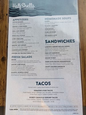 Menu photo 7 Half Shells Katy, TX