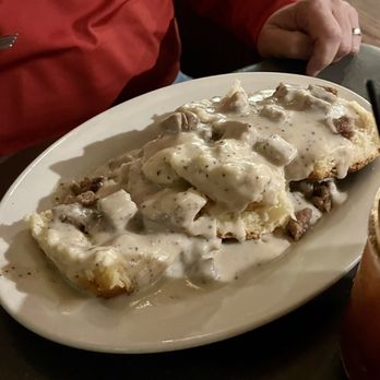 Mud Street Cafe - Mystery meat biscuits and gravy. Ugh, no. - Cafes Near Me - Eureka Springs, Arkansas