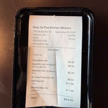 Khao Yai - HAPPY HOUR!!!! Full meal for two, beer and appetizers for under $45. Check it out!! - Thai Near Me - Hillsboro, Oregon Khao Yai - HAPPY HOUR!!!! Full meal for two, beer and appetizers for under $45. Check it out!! - Thai Near Me - Hillsboro, Oregon