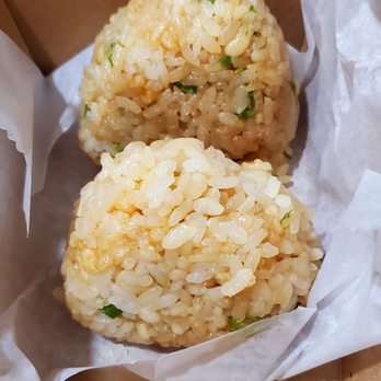 Oconomi - Guilty Pleasure Onigiri (GPO) Original Flavor Rice Balls. Scallion, soy sauce, and tempura flakes. Very tasty, flavorful rice balls. - Japanese Near Me - Long Island City, New York