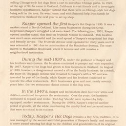 The History of Kasper's Hot Dogs The History of Kasper's Hot Dogs