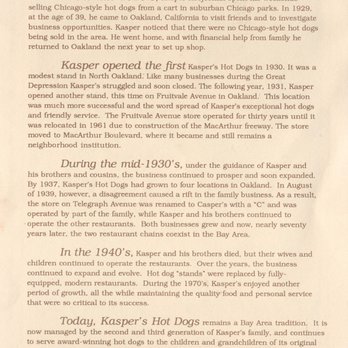 Kasper's Hot Dogs - The History of Kasper's Hot Dogs - Hot Dogs Near Me - Castro Valley, California Kasper's Hot Dogs - The History of Kasper's Hot Dogs - Hot Dogs Near Me - Castro Valley, California