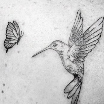 Beauty By Viv - Hummingbird and butterfly tattoo in memory of my parents - Permanent Makeup Near Me - Calabasas, California