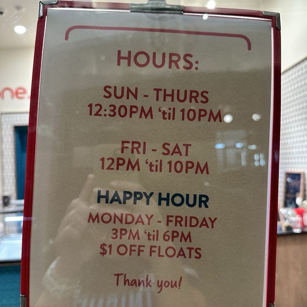 Hours and happy hour Hours and happy hour