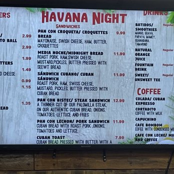 Havana Night - Menu - Cuban Near Me - Panama City, Florida Havana Night - Menu - Cuban Near Me - Panama City, Florida