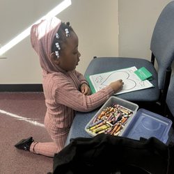 Children's Healthcare of Atlanta - Meridian Mark - My baby coloring with stuff from the nurses