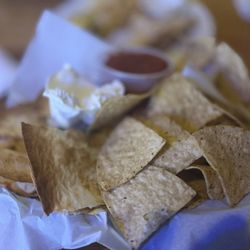 Crescent Moon Cafe - Chicken quesadilla with tortillas, salsa, and sour cream