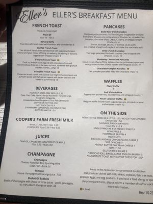 Menu photo 5 Eller's Restaurant Cherry Valley, MA
