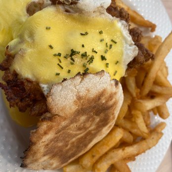 Milkweed Table + Market - Southern Fried Chicken Benedict Sandwich - Breakfast & Brunch Near Me - Pitman, New Jersey Milkweed Table + Market - Southern Fried Chicken Benedict Sandwich - Breakfast & Brunch Near Me - Pitman, New Jersey