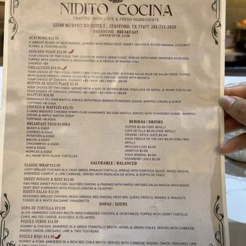 Nidito Cocina - Menu - Breakfast & Brunch Near Me - Stafford, Texas Nidito Cocina - Menu - Breakfast & Brunch Near Me - Stafford, Texas