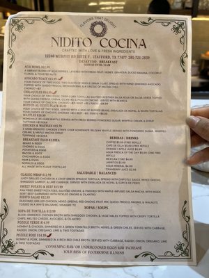 Menu photo 2 Nidito Cocina Stafford, TX Menu photo 2 Nidito Cocina Stafford, TX