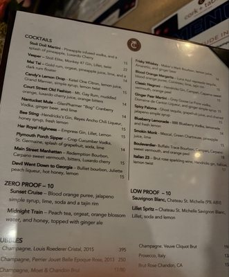 Menu photo 2 Cork + Table Kitchen and Bar Plymouth, MA