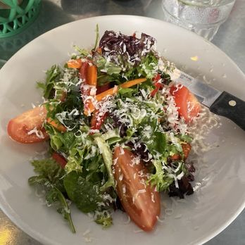 La Mo - Chicken milanesa salad. Chicken his hidden under the salad, soaking up all the dressing - Breakfast & Brunch Near Me - Turlock, California