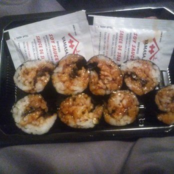 Osaka Express - Unagi rolls. I did not touch these except to open the top... This is how they came! Worst rolled sushi I've ever seen. - Sushi Bars Near Me - New Castle, Delaware