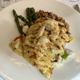 Halibut "Oscar" style