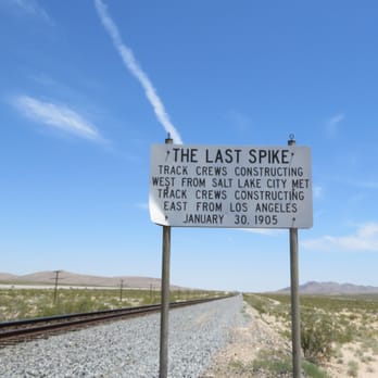 The Last Spike - Looking north along the railroad tracks. - Landmarks & Historical Buildings Near Me - Sloan, Nevada