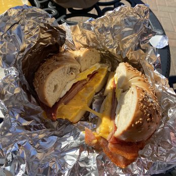 Chatham Bagels - Egg Taylor ham and cheese on an everything bagel - Bagels Near Me - Chatham, New Jersey Chatham Bagels - Egg Taylor ham and cheese on an everything bagel - Bagels Near Me - Chatham, New Jersey