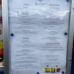 La Garrigue - Menu
