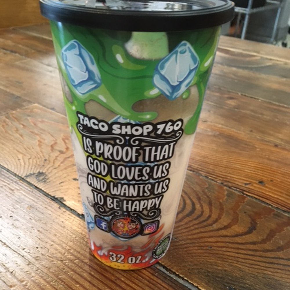 Taco shop 760 - Back of cup - Tacos Near Me - Coachella, California Taco shop 760 - Back of cup - Tacos Near Me - Coachella, California