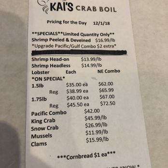 Kai's Crab Boil - Price changes daily - Seafood Near Me - Columbus, Ohio Kai's Crab Boil - Price changes daily - Seafood Near Me - Columbus, Ohio