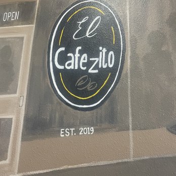 El Cafezito - A circular sign displays 'El Cafezito' with decorative elements, indicating a coffee shop established in 2019. - Creperies Near Me - Phoenix, Arizona