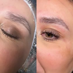 Arch Madness Brow Studio - Before with mapping and after