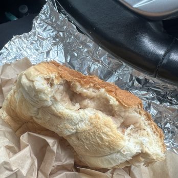 El Pollito Bakery - Torta with beans, cheese and chili.. delicious! I couldn't wait and took couple bites - Bakeries Near Me - Bell Gardens, California El Pollito Bakery - Torta with beans, cheese and chili.. delicious! I couldn't wait and took couple bites - Bakeries Near Me - Bell Gardens, California