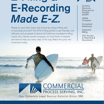 Commercial Process Serving - E-Filing & E-Recording Made E-Z - Process Servers Near Me - Santa Barbara, California