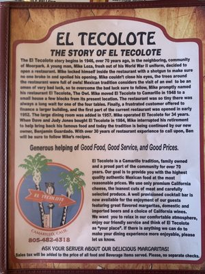 Menu photo 5 El Tecolote Camarillo, CA Menu photo 5 El Tecolote Camarillo, CA