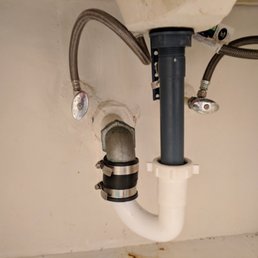 after bathroom sink piping