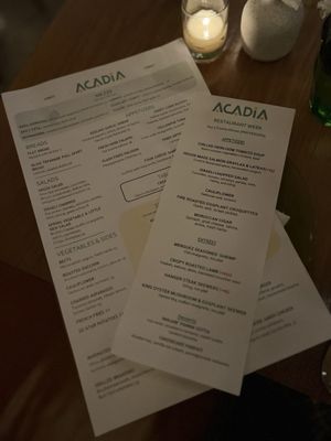 Menu photo 1 Acadia New York, NY Menu photo 1 Acadia New York, NY